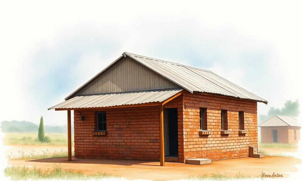 Watercolor rendering of the planned Hope for Mubende school